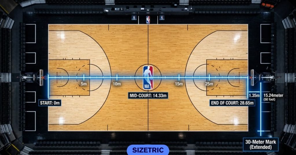 A Full NBA Basketball Court