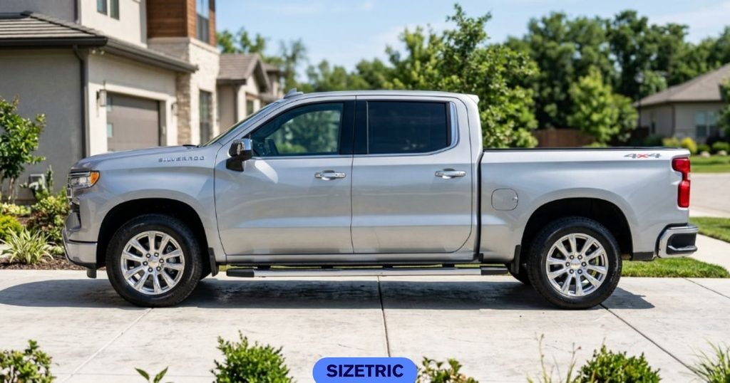 A full-size crew-cab pickup truck