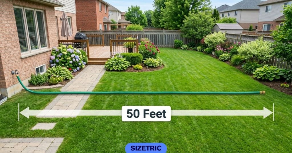 A Fully Stretched 50-Foot Garden Hose
