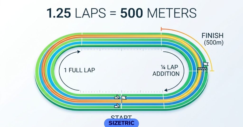One and a Quarter Laps of a Running Track