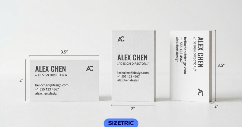 Short edge of a business card