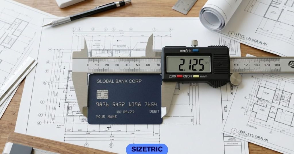 Short edge of a credit or debit card