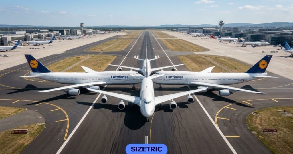 Two Boeing 747-8 Jets, Nose to Tail